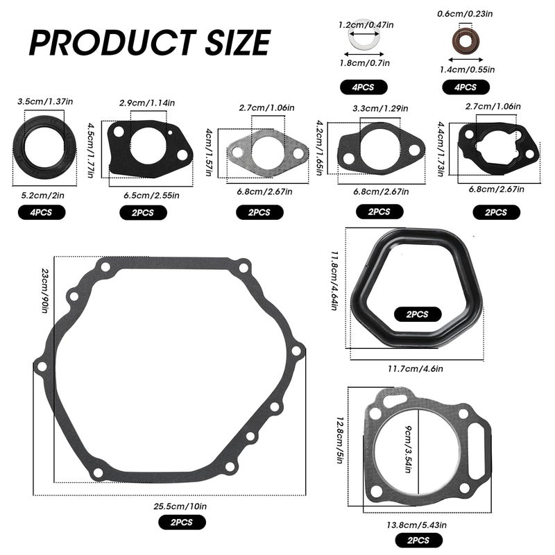 TNJPSEK Predator 420 Head Gasket Kit, Non-Hemi Carb Valve Cover Gasket Set Compatible with Predator 389cc 390cc 420cc Honda Clone GX390 Small Engine Power Equipment Upgrade Rebuild - Image 3